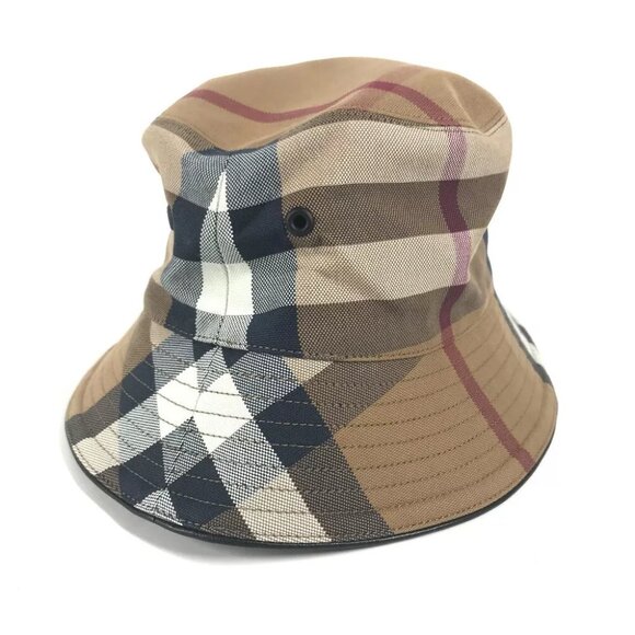 BURBERRY 8052981 check hat hat bucket hat bob hat hat cotton Beige/Brown main image 7